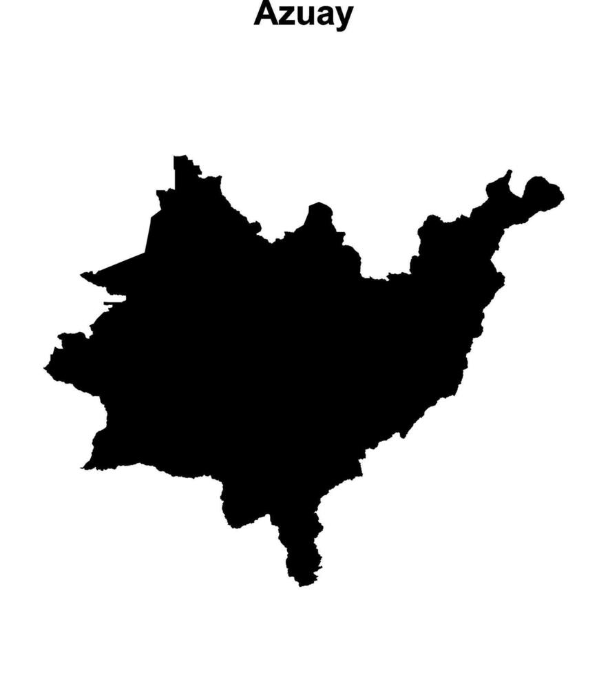 Azuay province blank outline map vector