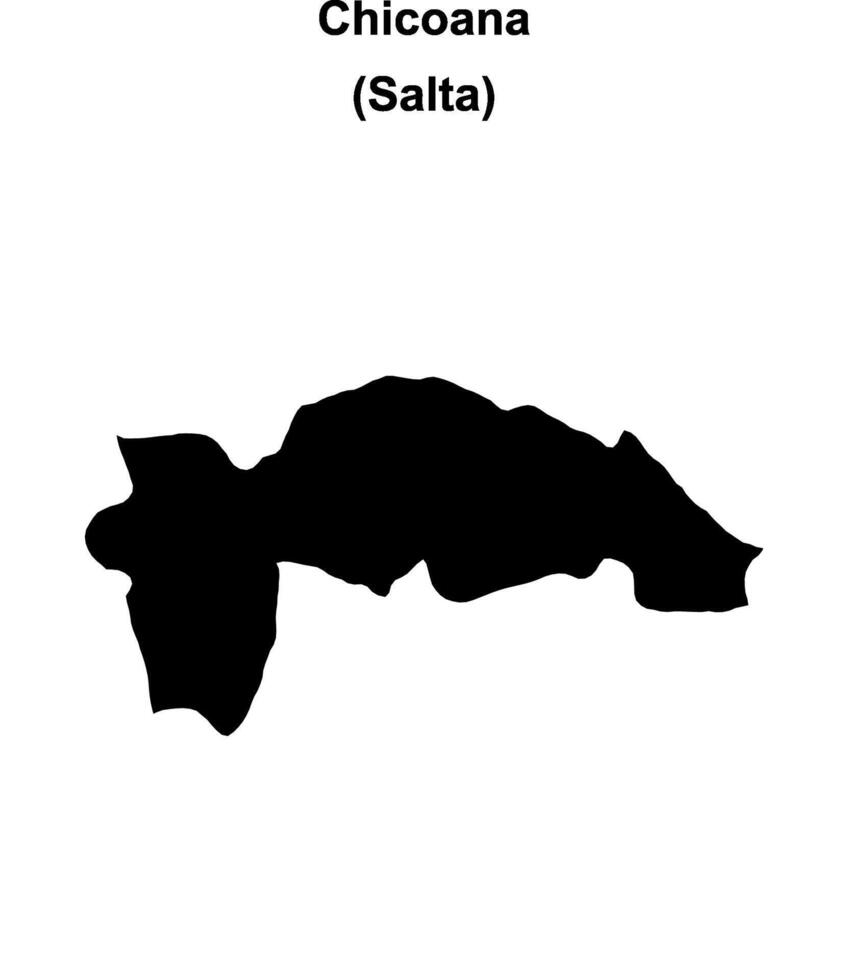Chicoana department, Salta blank outline map vector