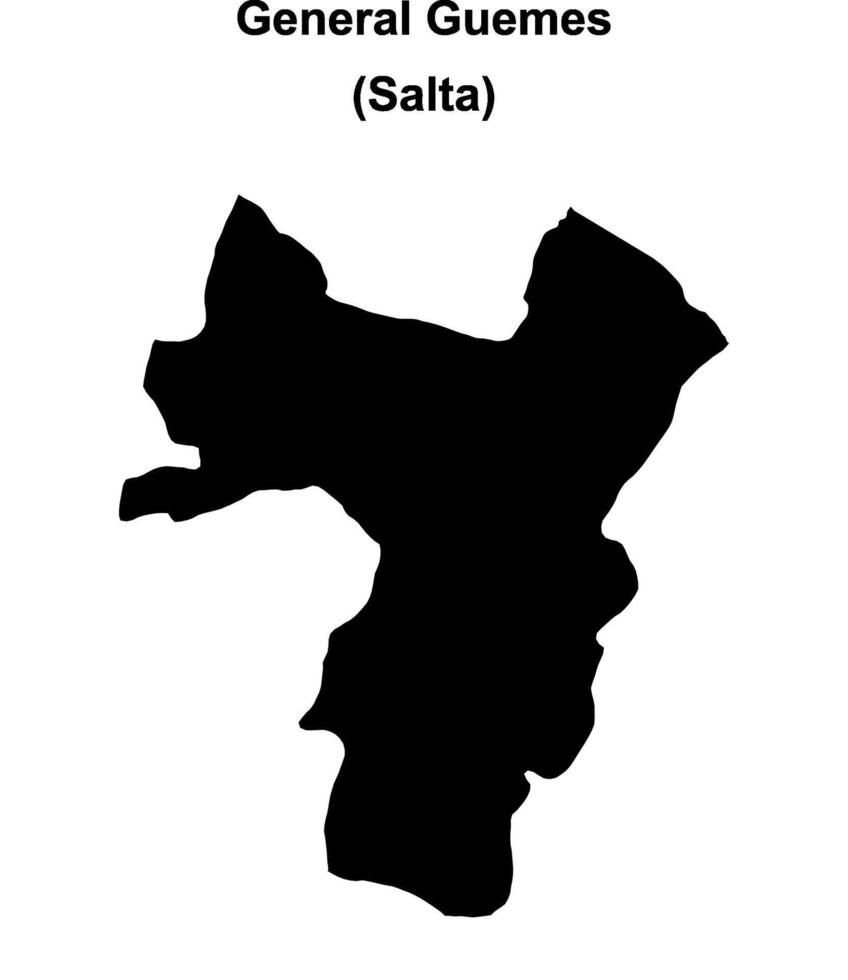 General Guemes department, Salta blank outline map vector