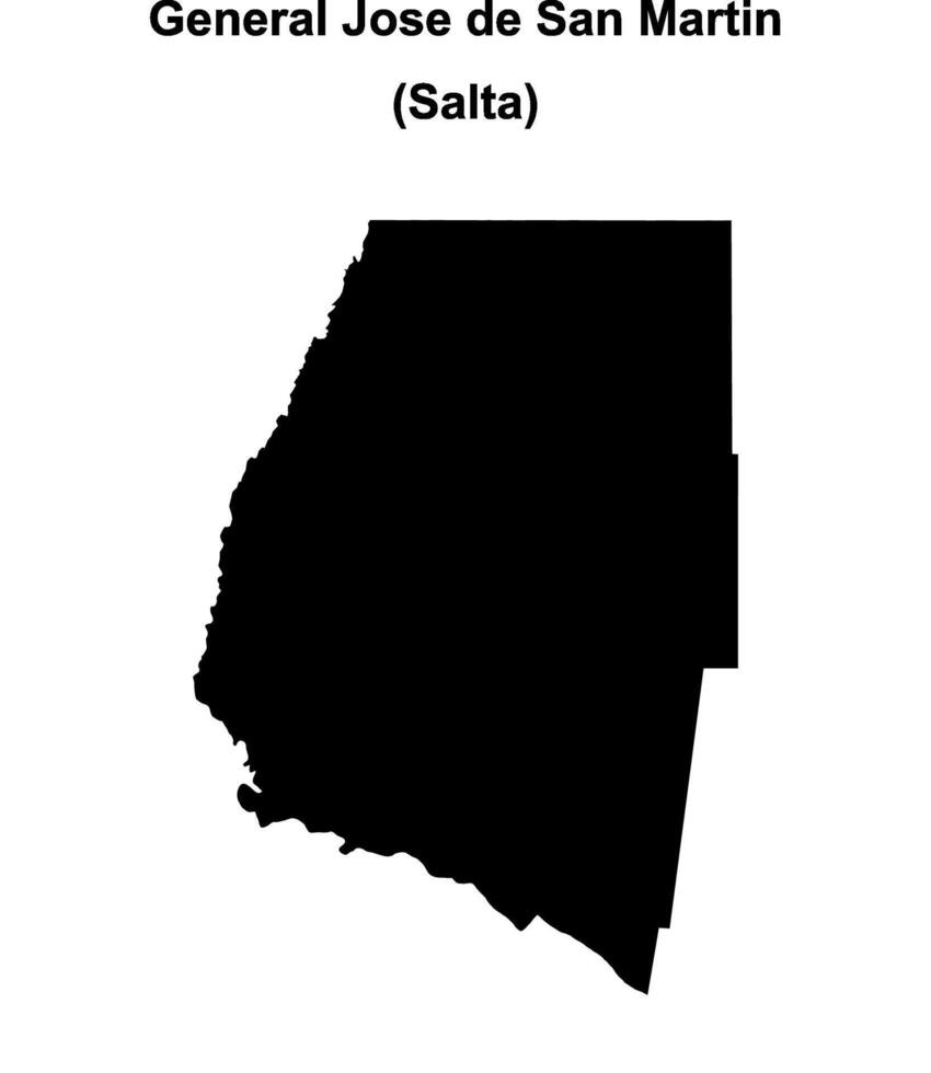 General Jose de San Martin department, Salta blank outline map vector