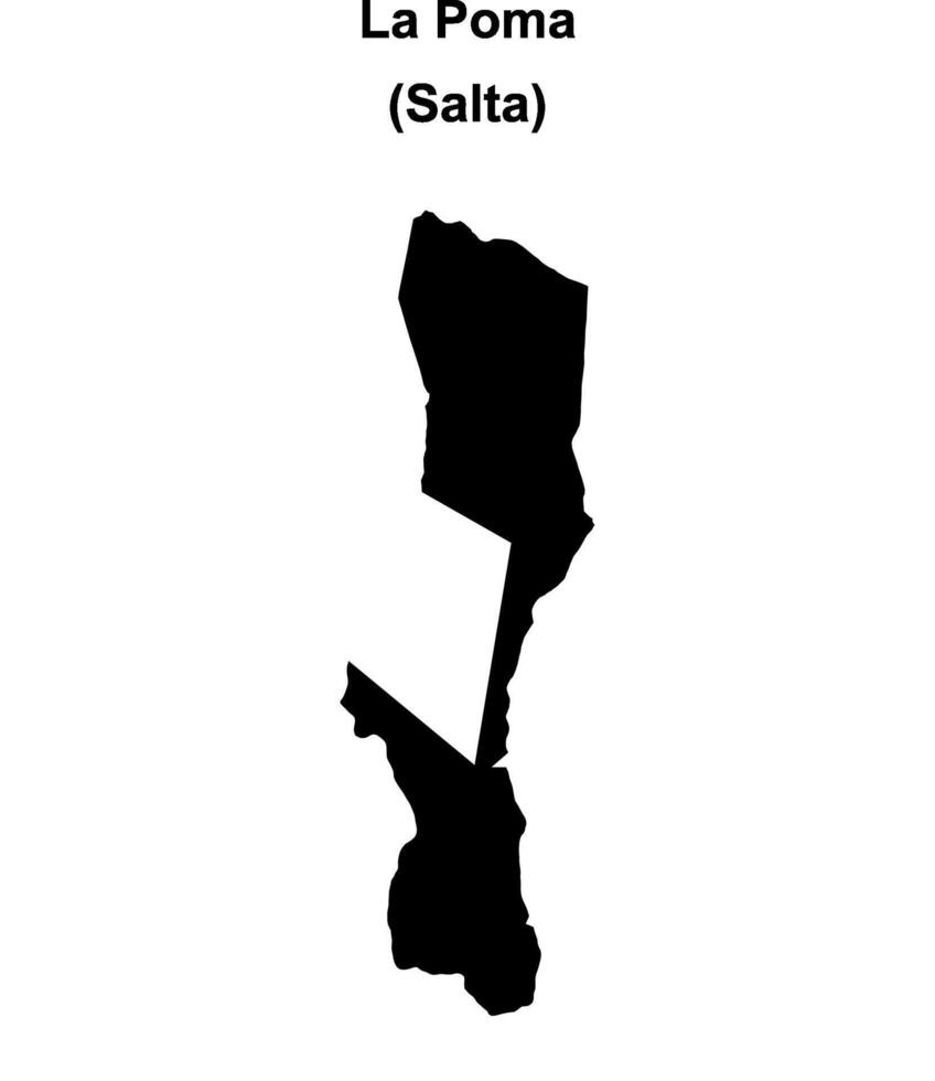 La Poma department, Salta blank outline map vector