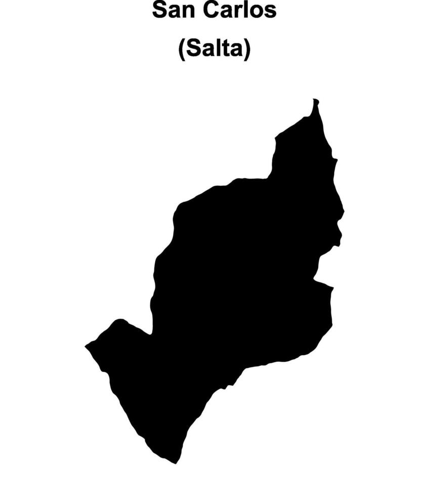 San Carlos department, Salta blank outline map vector