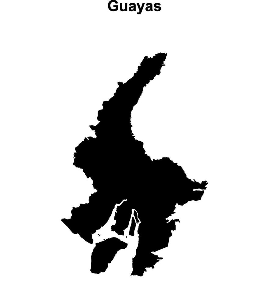 Guayas province blank outline map vector