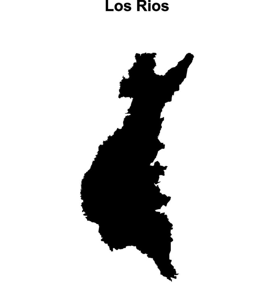 Los Rios province blank outline map vector