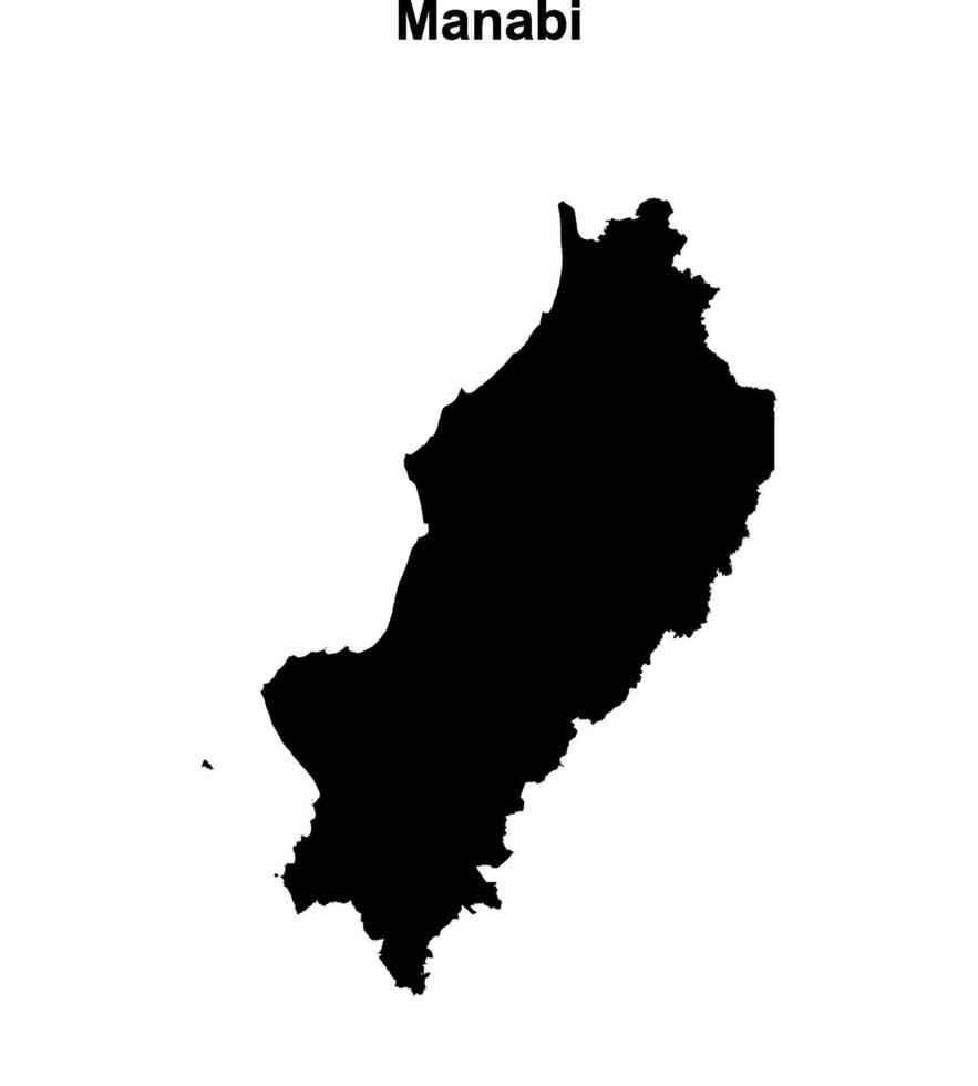 Manabi province blank outline map vector