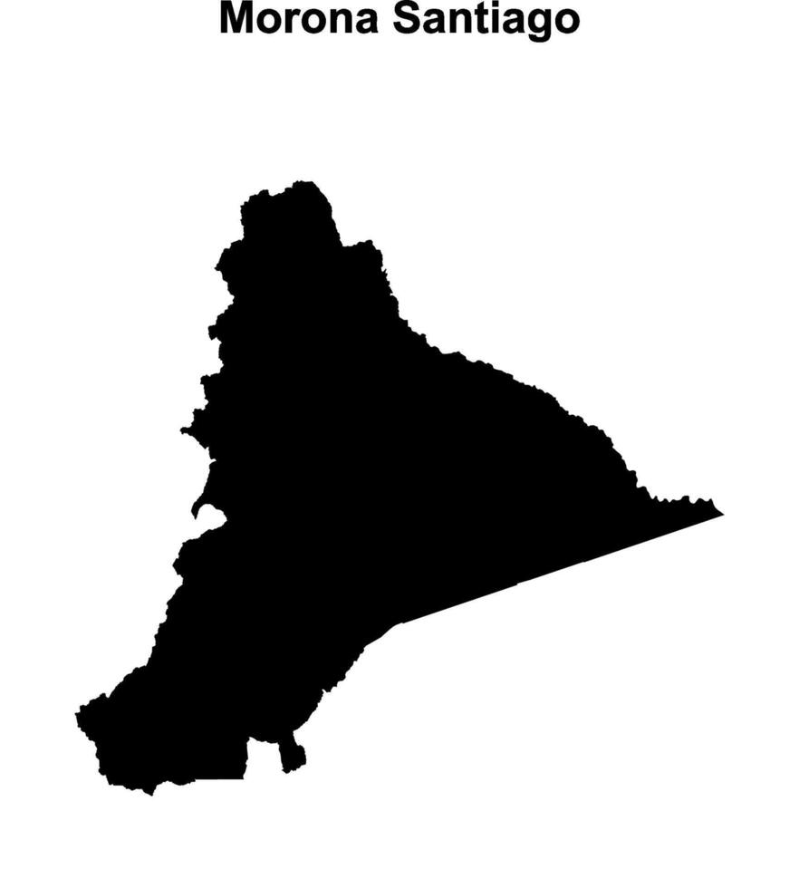 Morona Santiago province blank outline map vector