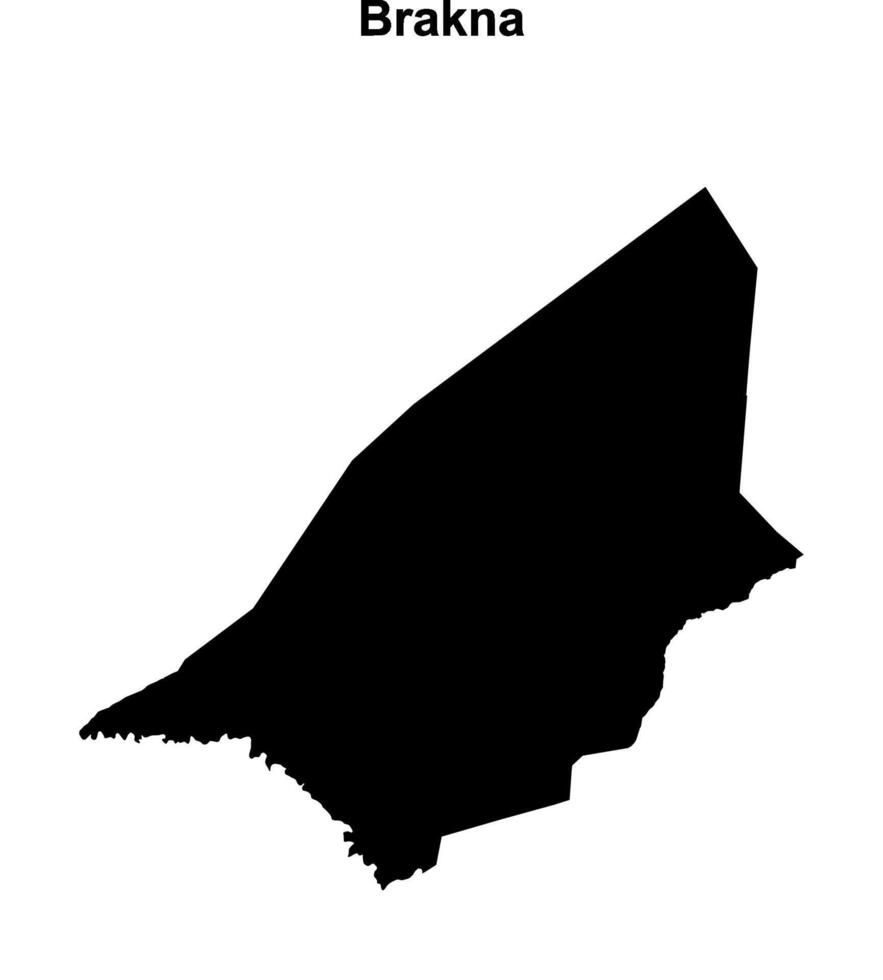 Brakna region blank outline map vector