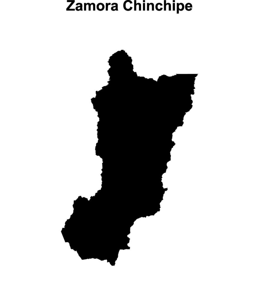 Zamora Chinchipe province blank outline map vector