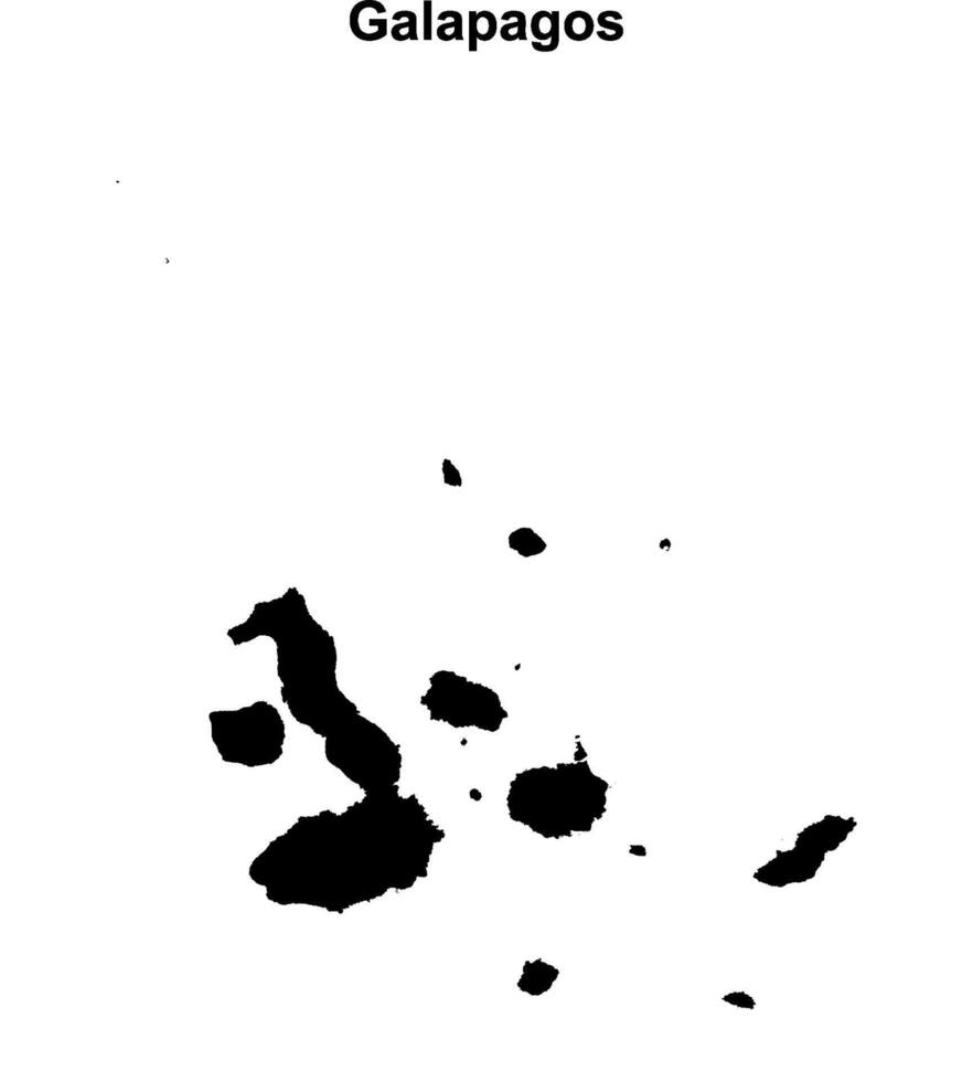 Galapagos province blank outline map vector