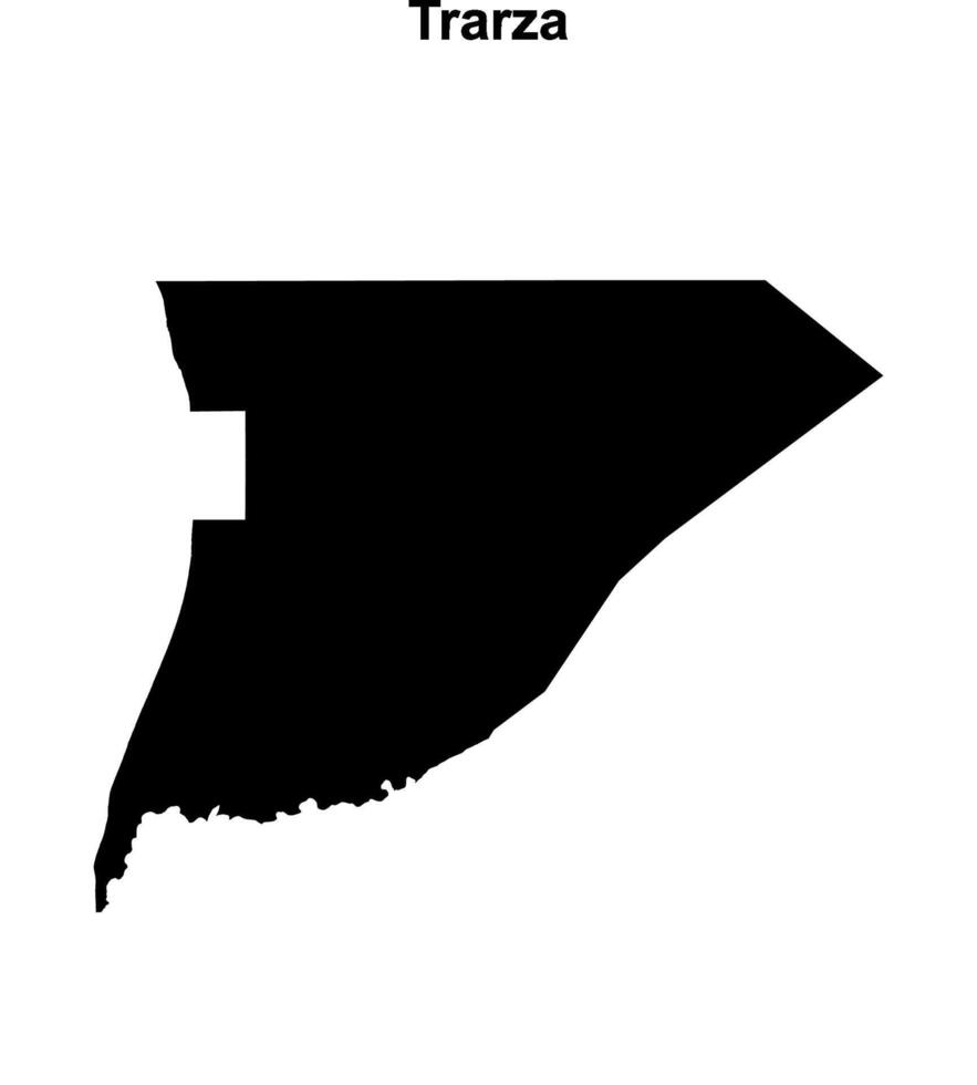 Trarza region blank outline map vector