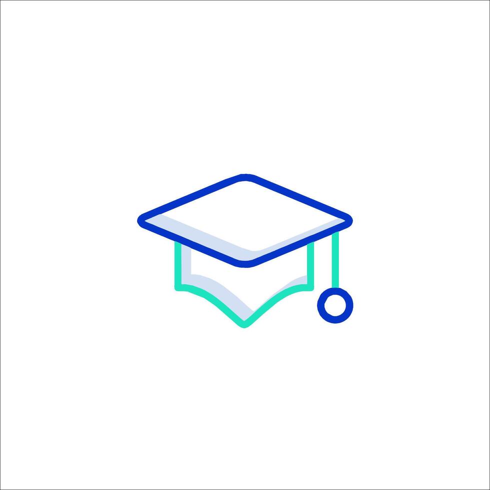 A graduation cap icon on a white background vector