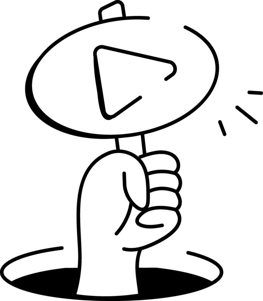 A doodle style icon of media marketing vector