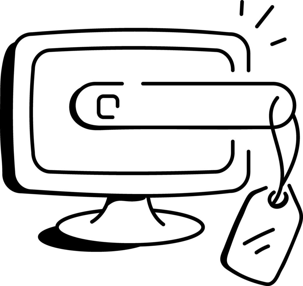 A doodle style icon of meta tags vector