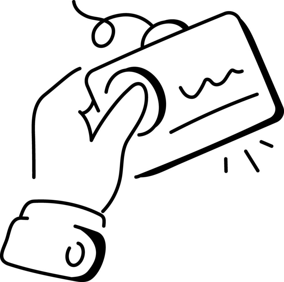 Business card icon in doodle style vector