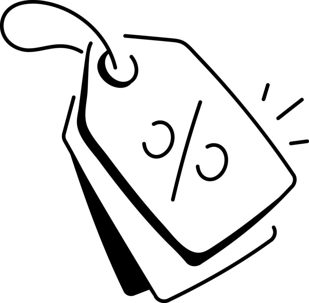 Sale tag icon in drawing style vector