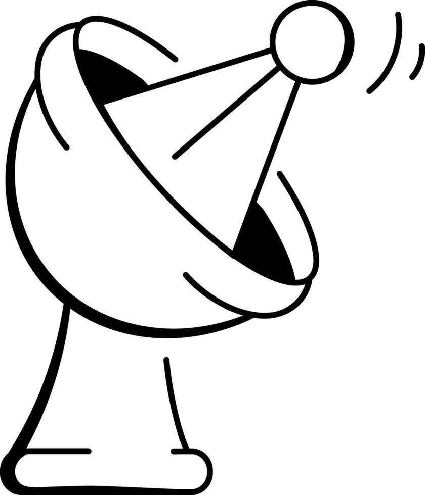 Parabolic dish icon in drawing style vector