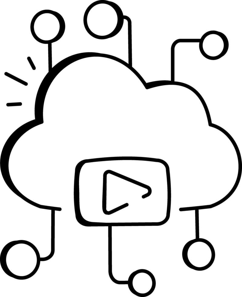 Cloud icon in drawing style vector