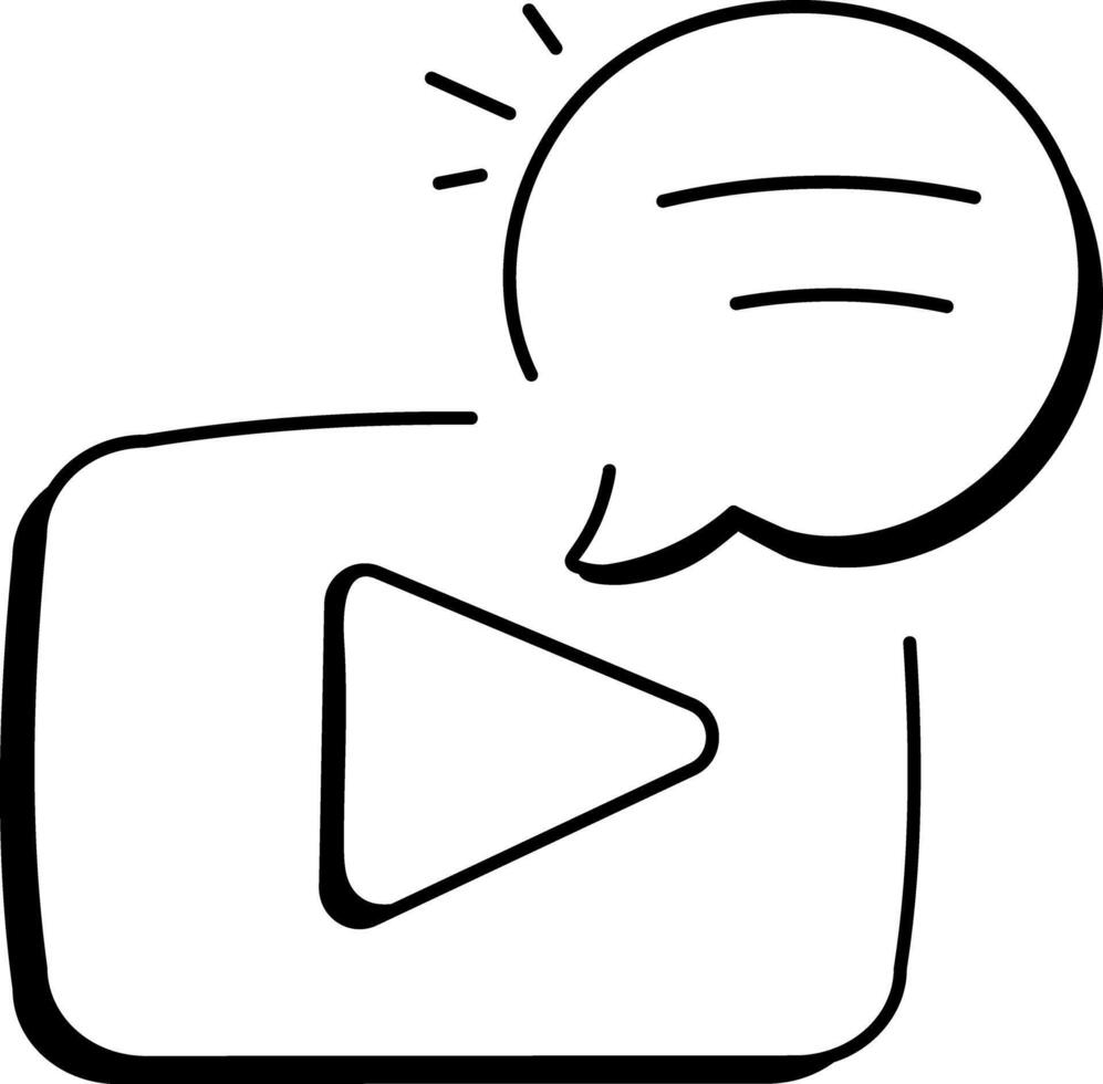 chat icon in drawing style vector