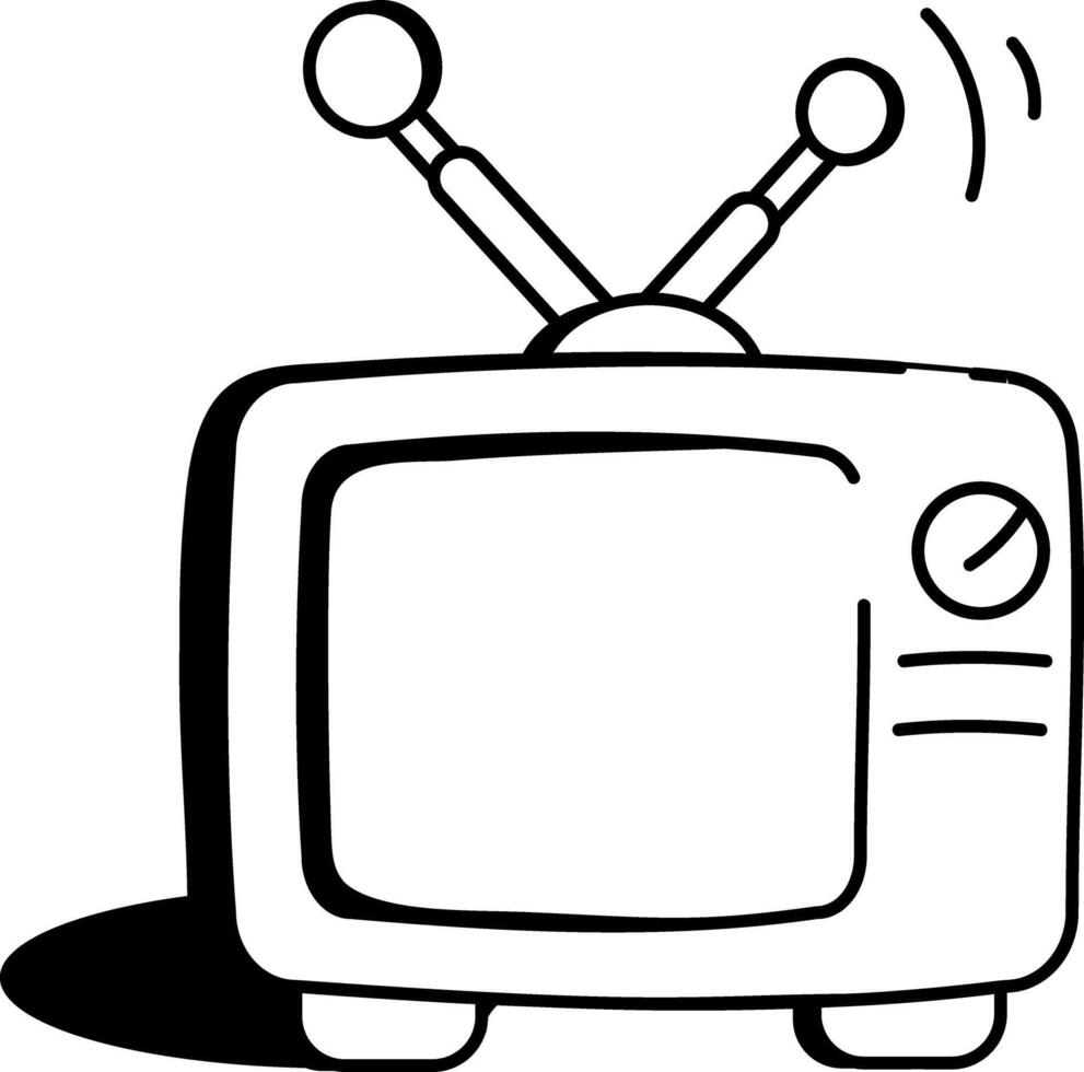 Tv icon in doodle style vector
