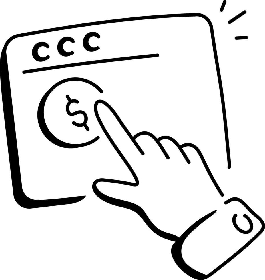 Ppc icon in drawing style vector
