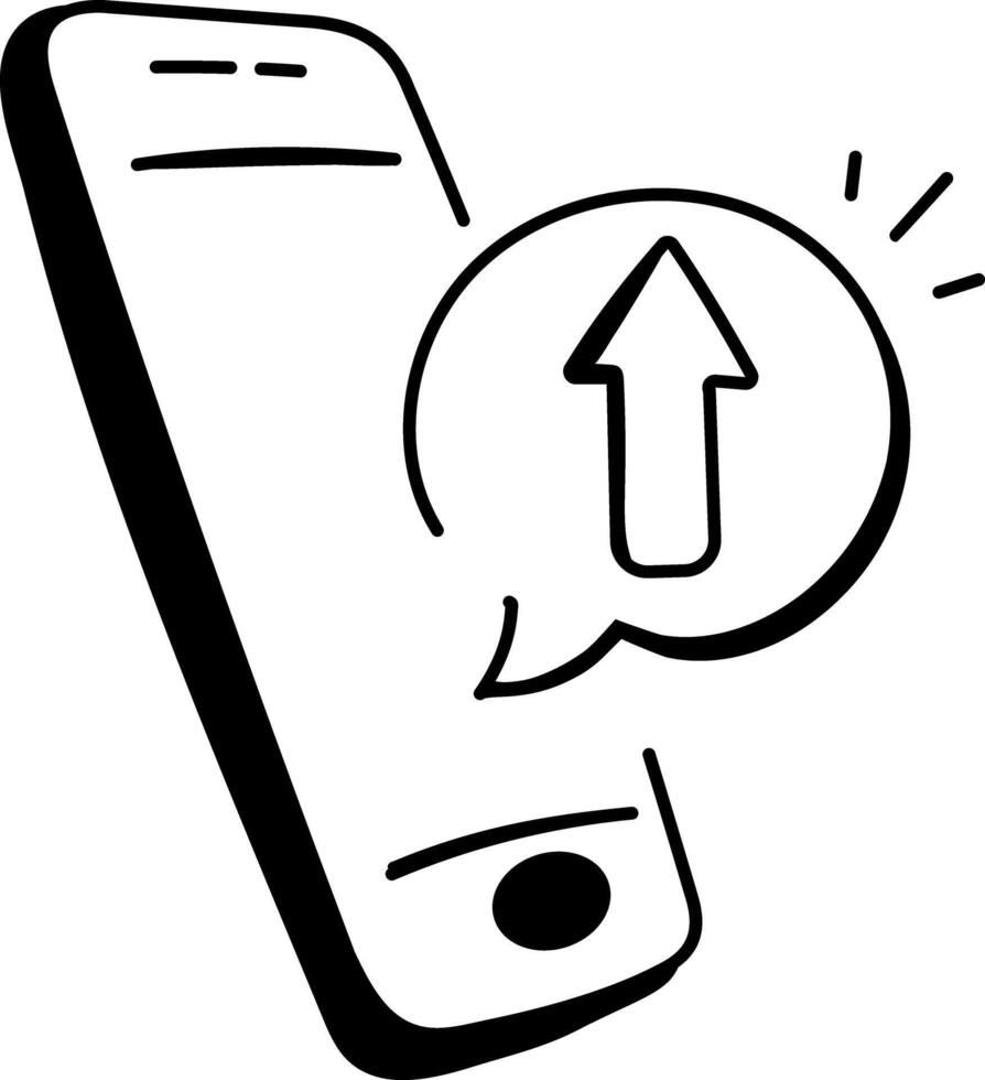 Send message icon in doodle style vector