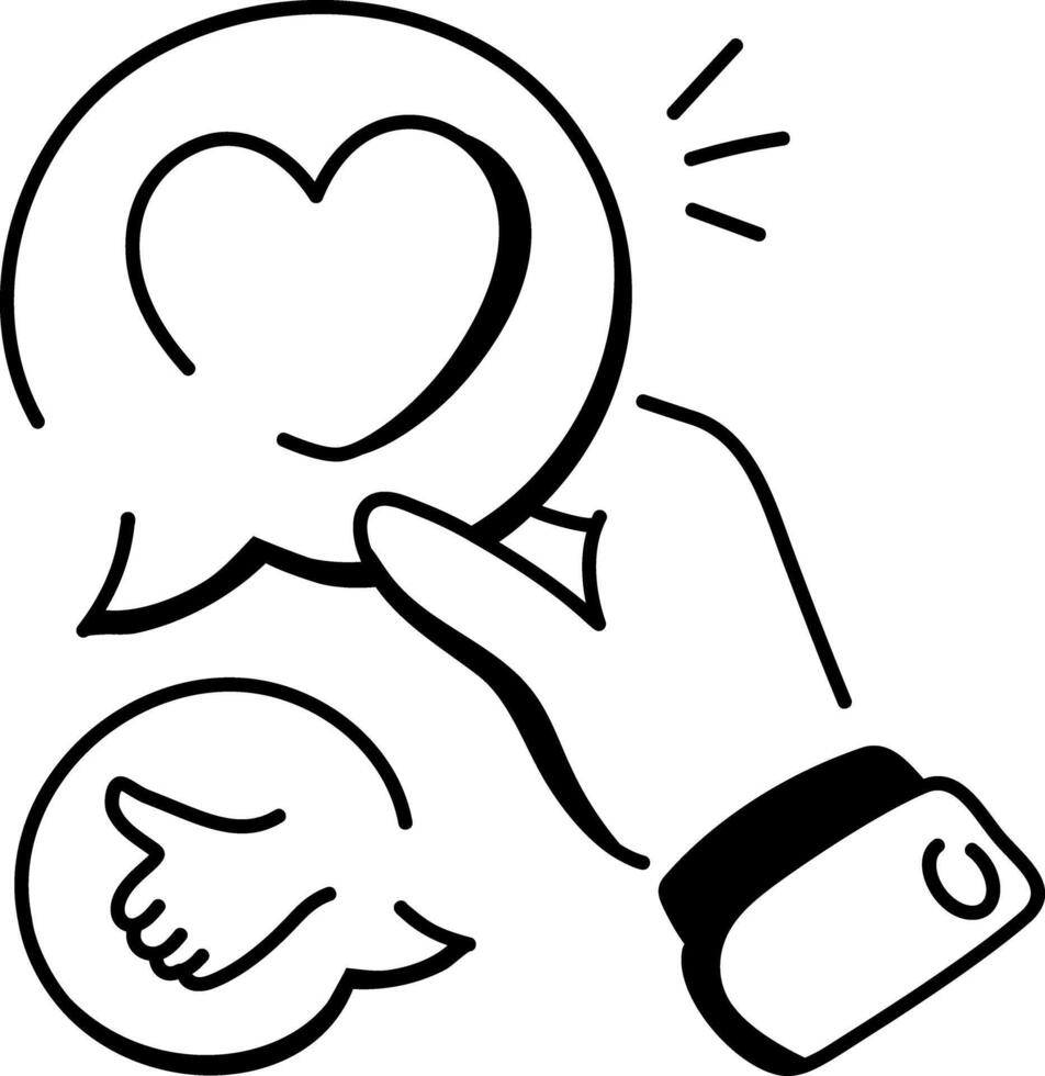 Drawing style icon of feedback reactions vector