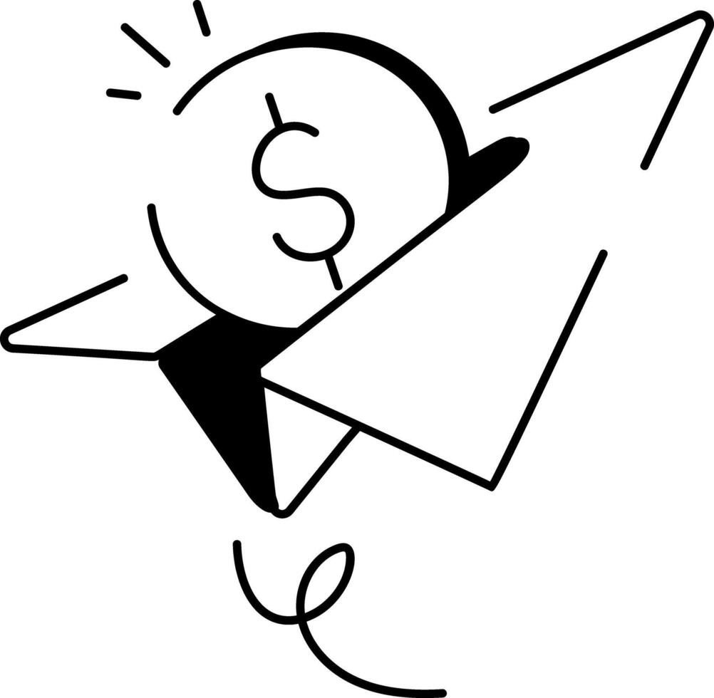 A doodle icon of sending money vector