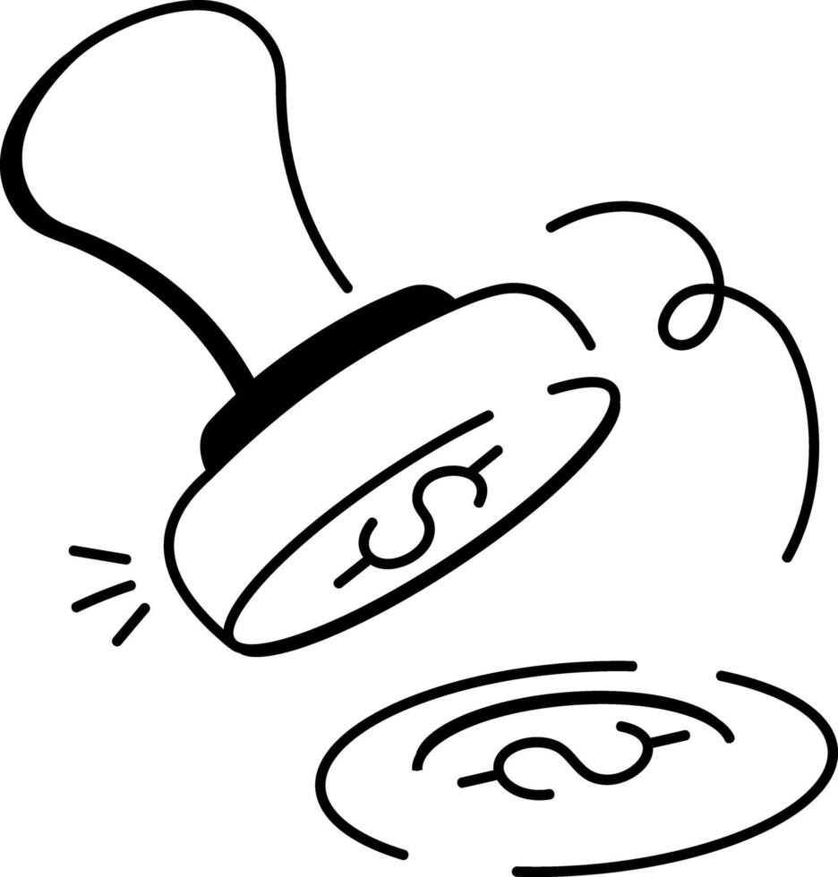Hand drawn icon of money stamp vector