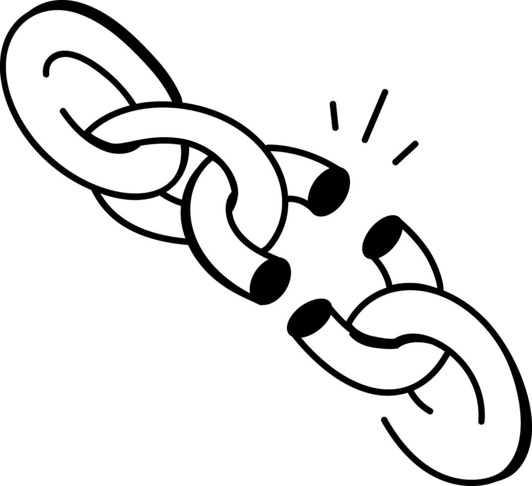 A hand drawn icon of link building vector