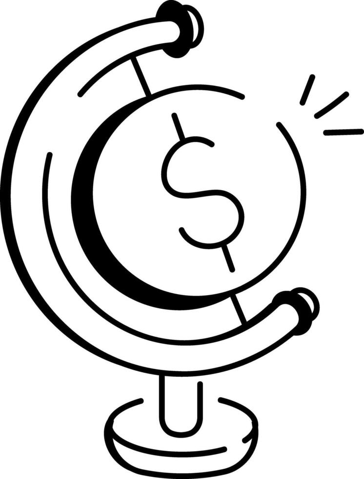 Doodle style icon of global finance vector