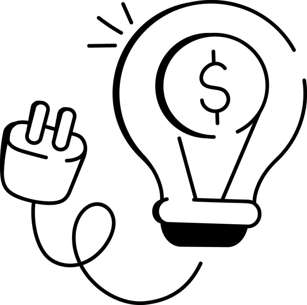 Doodle style icon of business idea vector