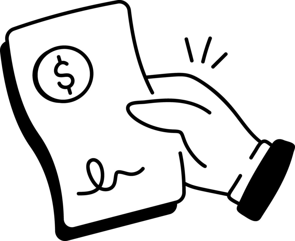 A hand drawn icon of financial statement vector