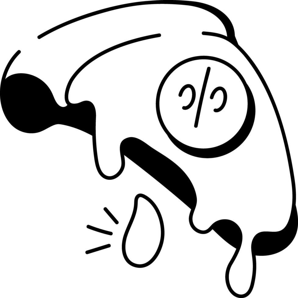 Doodle icon of consumption tax vector