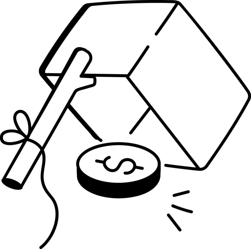 A doodle icon of money trap vector