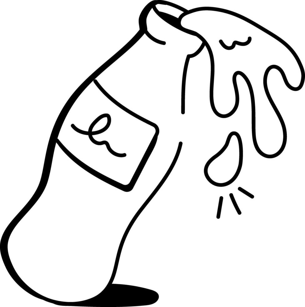 Doodle style icon of soda bottle vector