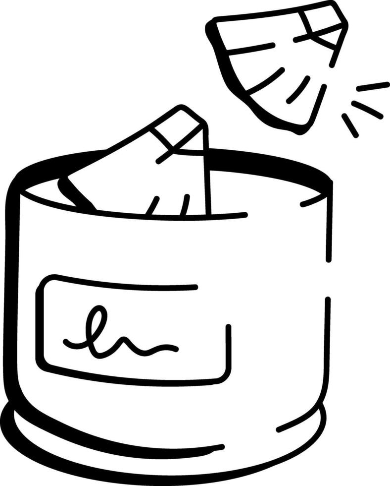 Doodle style icon of pineapple can vector