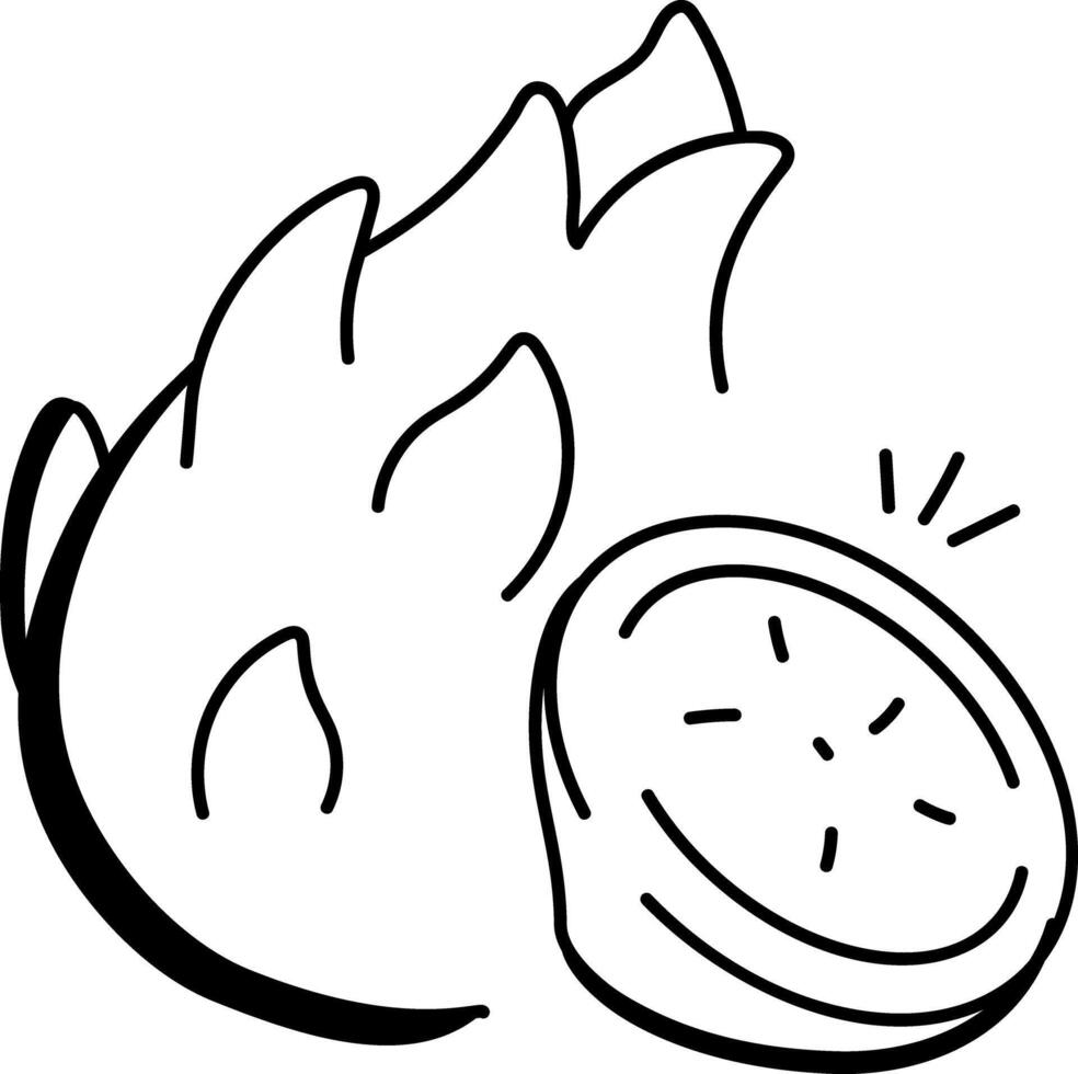 Sketchy style icon of dragon fruit vector