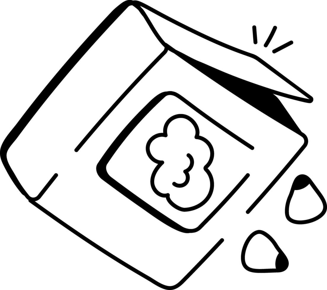 Sketchy style icon of corn seeds packaging vector