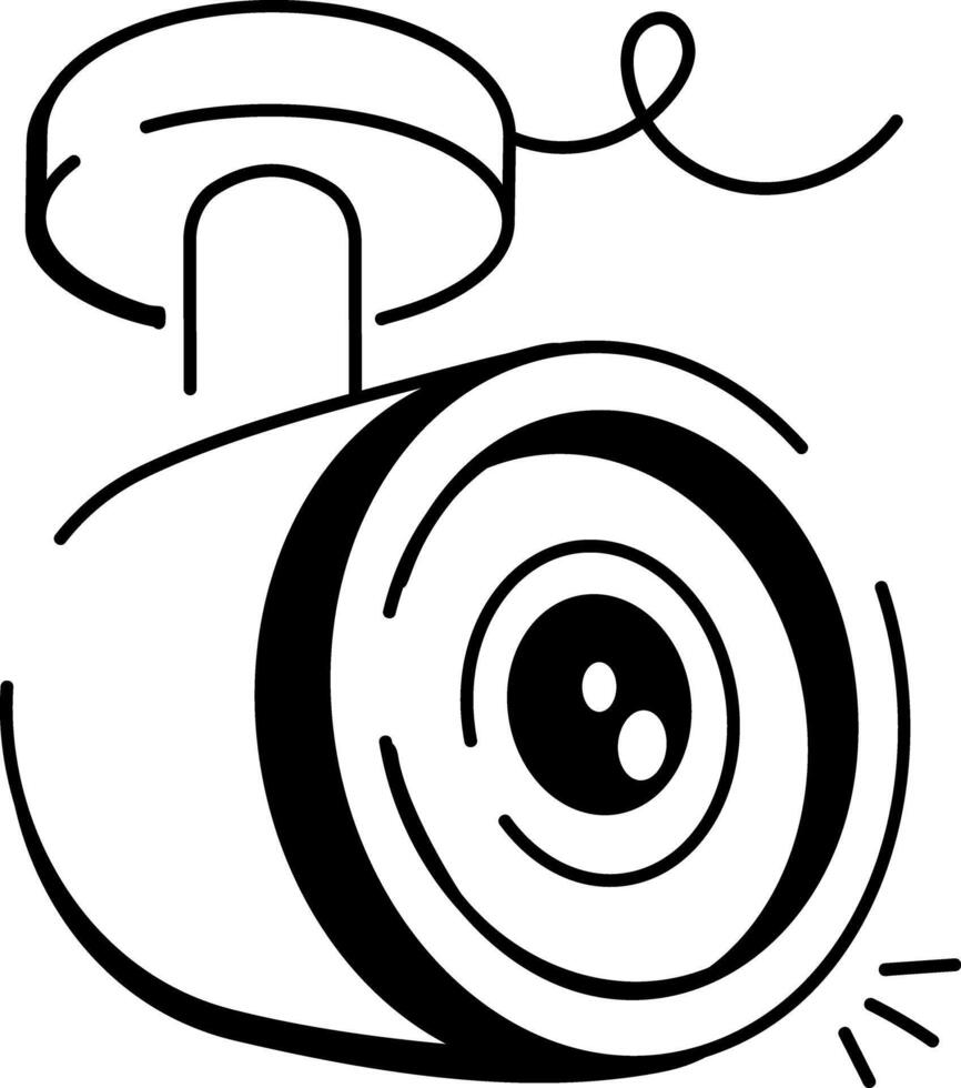 Doodle style icon of cctv camera vector
