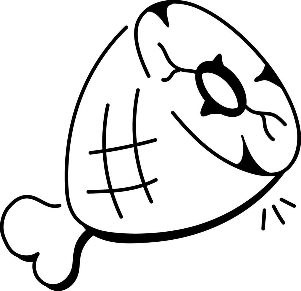 A hand drawn icon of meat vector