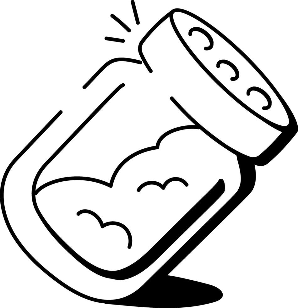 A doodle icon of a spice shaker vector
