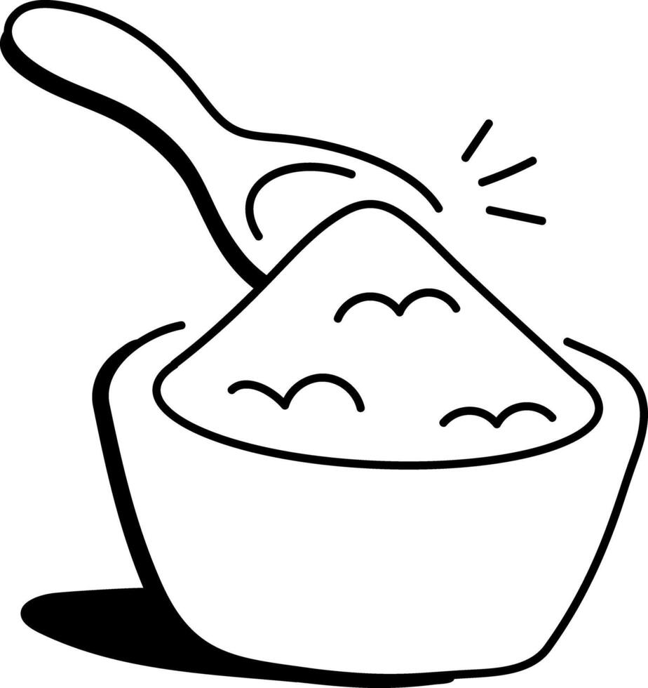 A doodle icon of a milk carton with milk pouring out vector