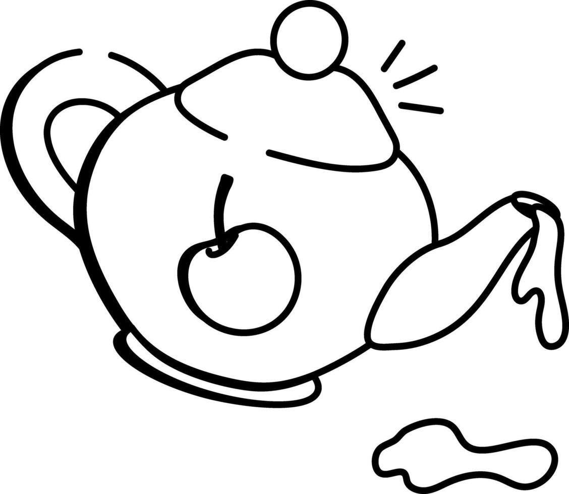 A doodle icon of cherry tea vector