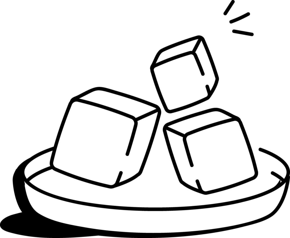 A doodle icon of sugar cubes vector