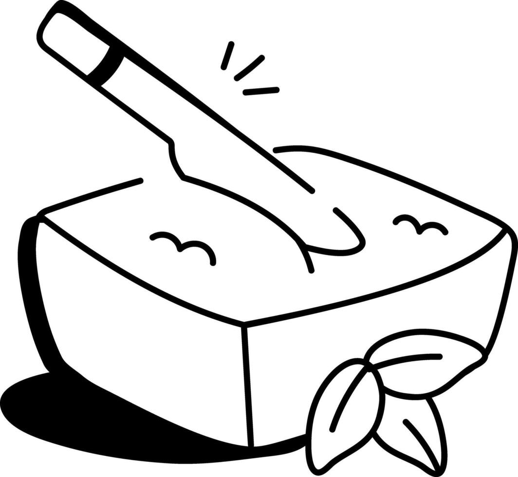 Tofu icon in drawing style vector