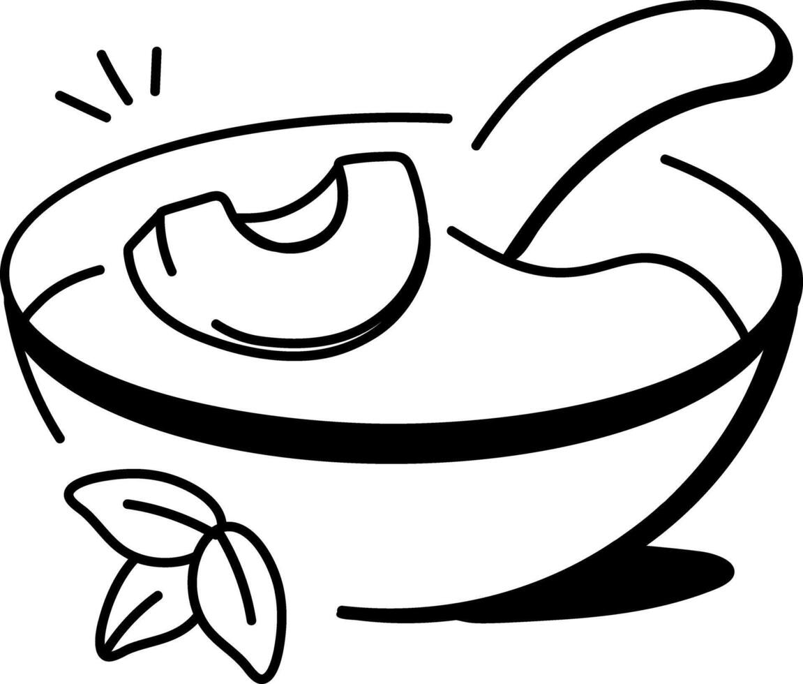 Pumpkin soup icon in drawing style vector