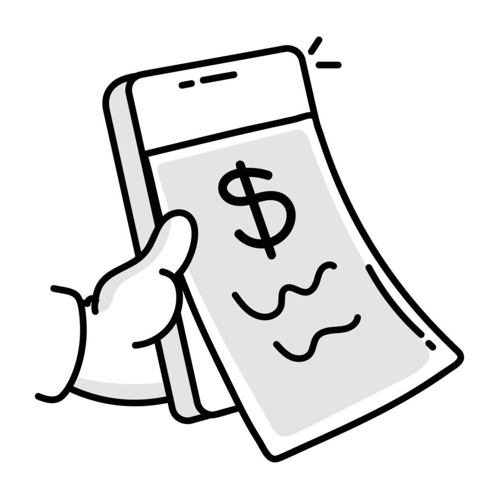 Online billing icon in drawing style vector