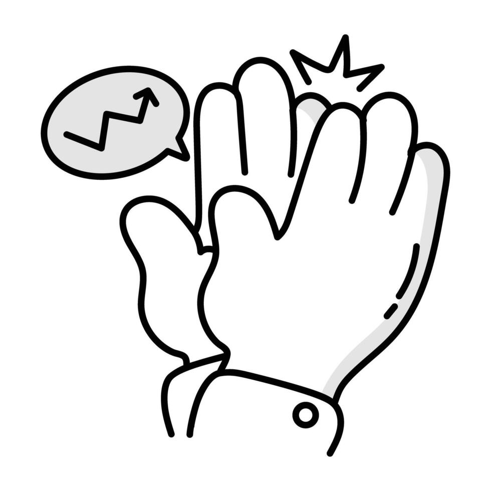 Praise icon in doodle style vector