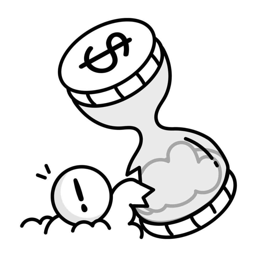 Financial problem icon in drawing style vector