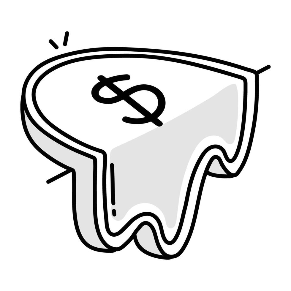 Money Deflation icon in drawing style vector